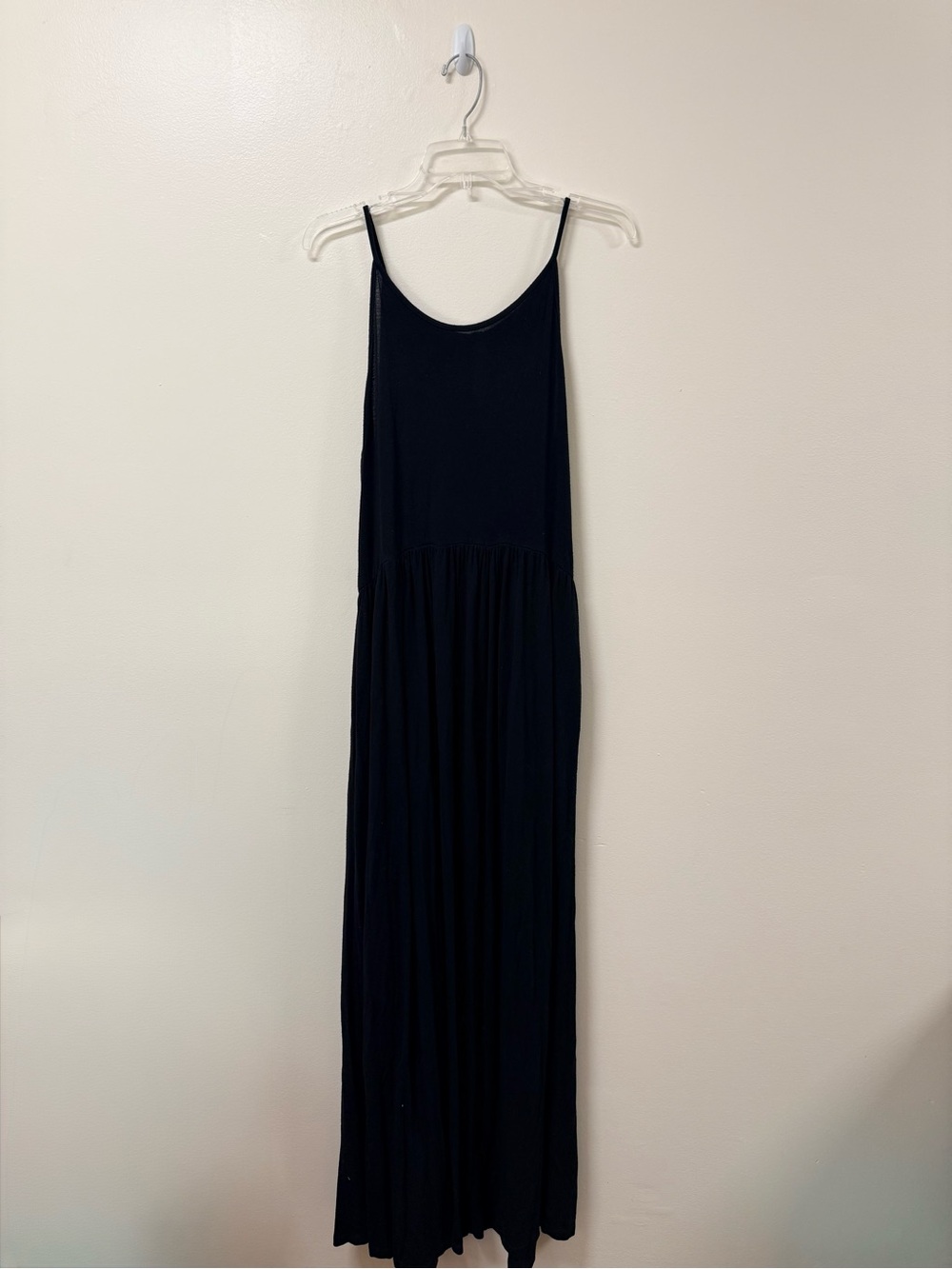 Annabelle Black Maxi Slip Dress with Spaghetti Straps - Picture 1 of 8